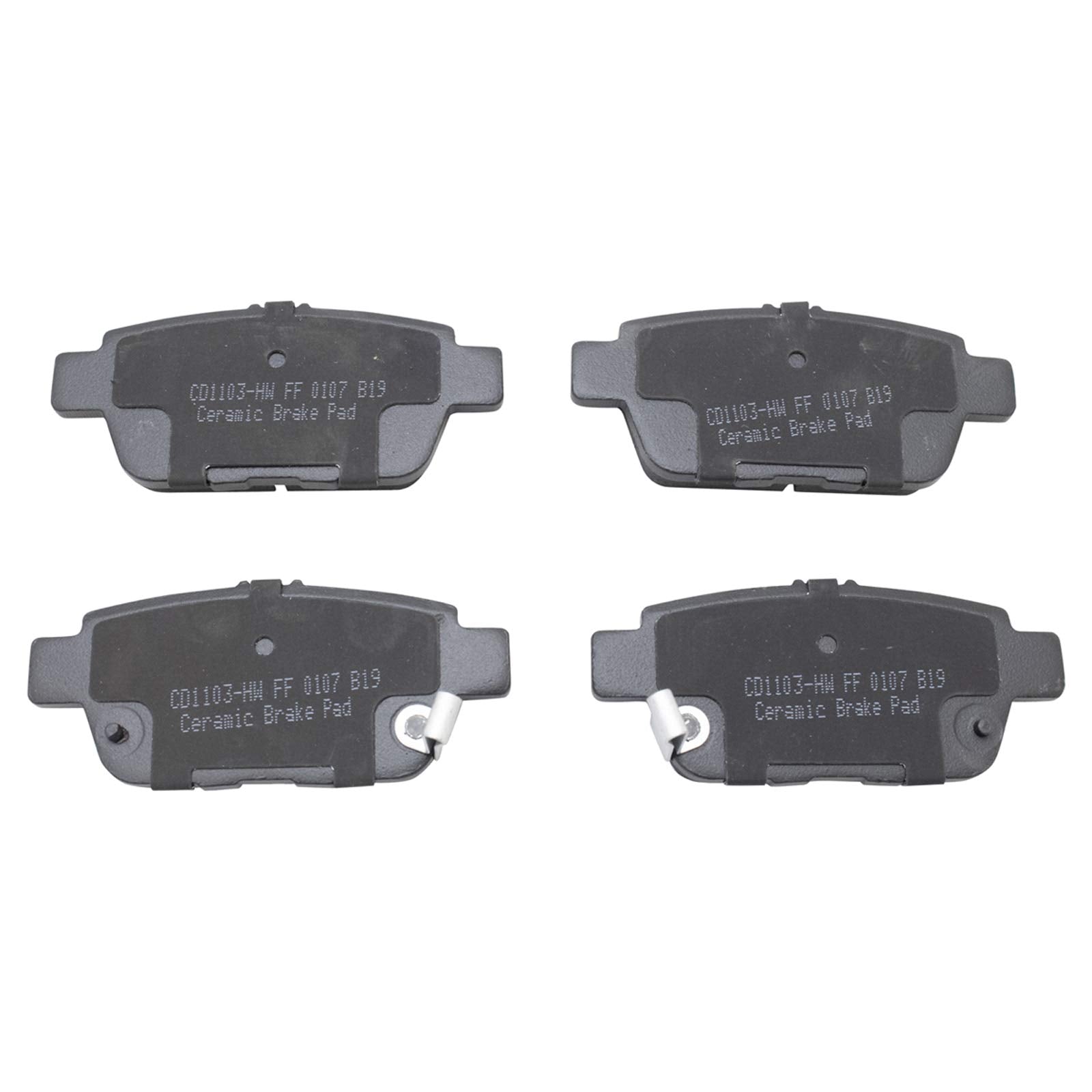 TRQ Rear Brake Pads Ceramic Compatible with 2009-2014 Acura TL 2006-2014 Honda Ridgeline
