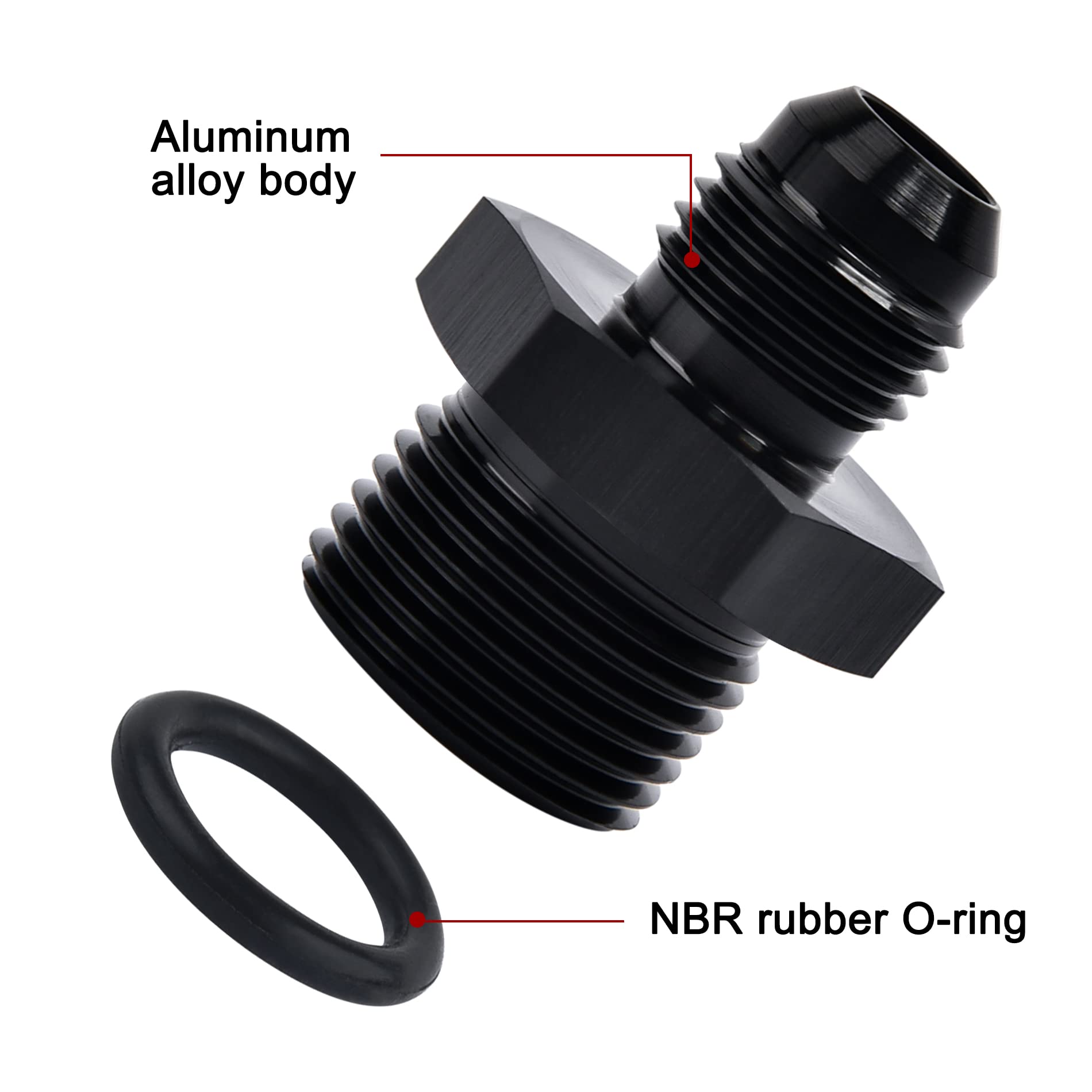 Evil Energy 6An Male Flare To M20 X 1.5Mm Male Metric Fitting Adapter Aluminium Alloy 2Pcs