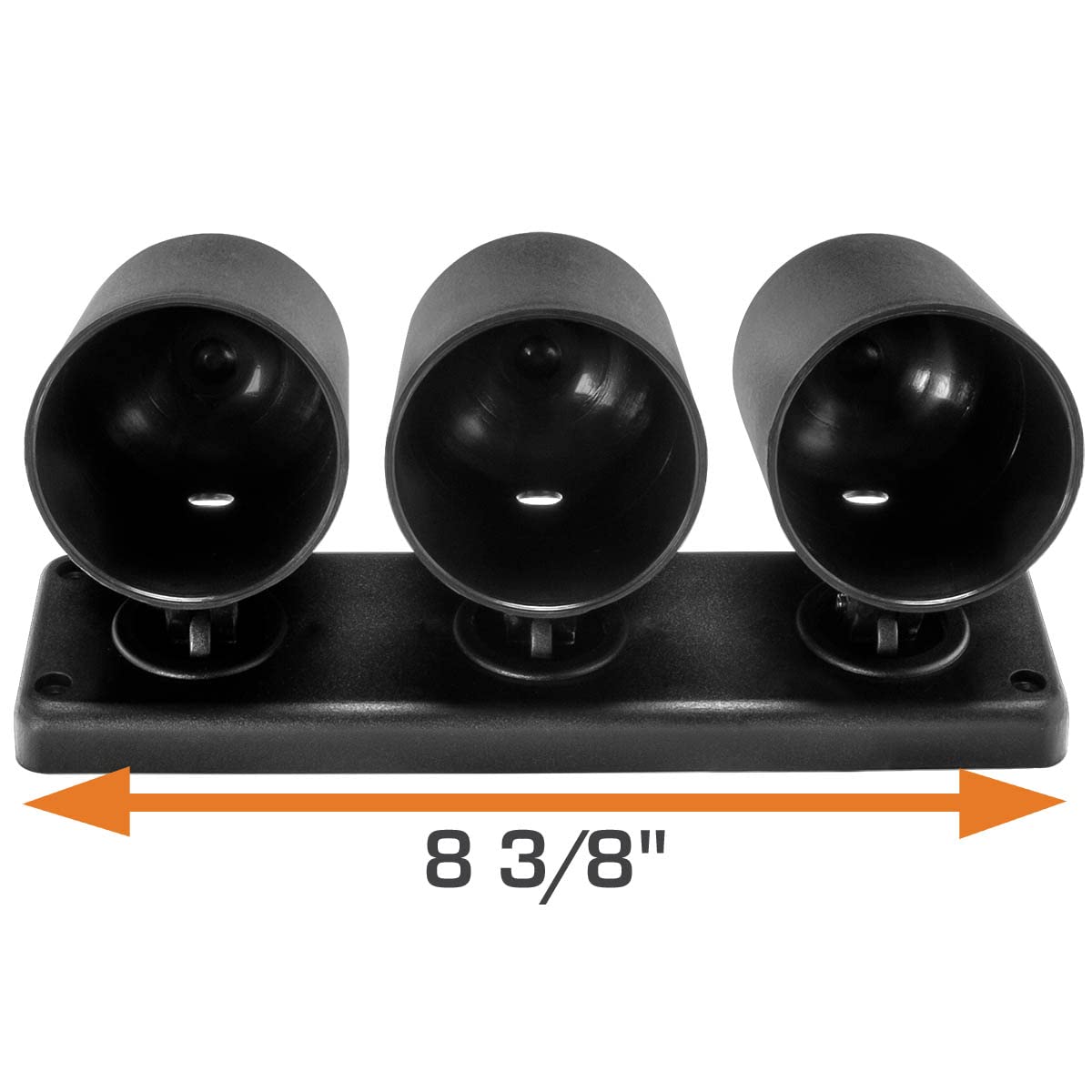 GlowShift Universal Black Triple Gauge Swivel Dashboard Pod - Fits Any Make/Model - Swivels 360 Degrees - ABS Plastic - Mounts (