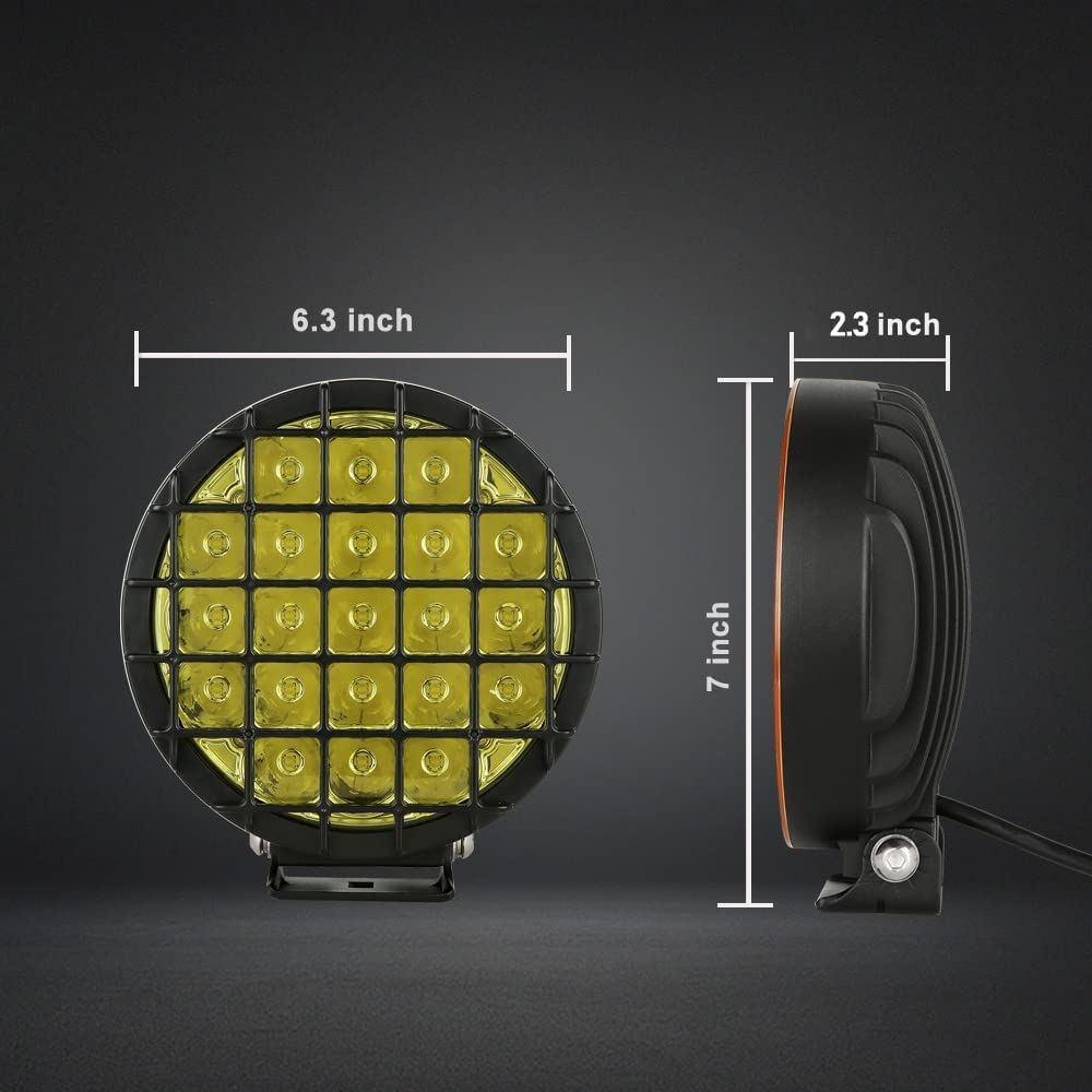 BIGLIONX 6-Inch Amber LED Offroad Lights - 2pcs Waterproof Driving Fog Lights, 210W, 32000LM for Trucks, ATV, UTV, SUV