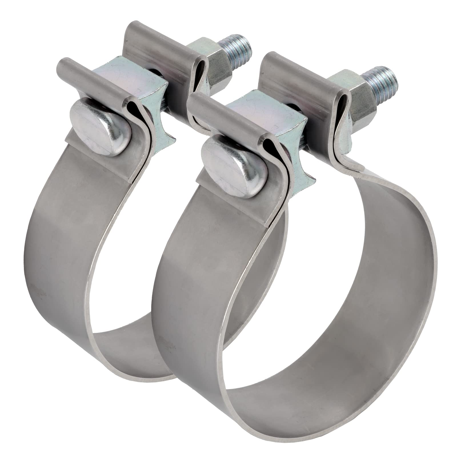 Tirol 3 Exhaust Clamp 3 Inch Exhaust Clamp Stainless Steel Narrow Band Muffler Clamp For 3' Od Exhaust Pipe, Muffler Pipe 2Pcs
