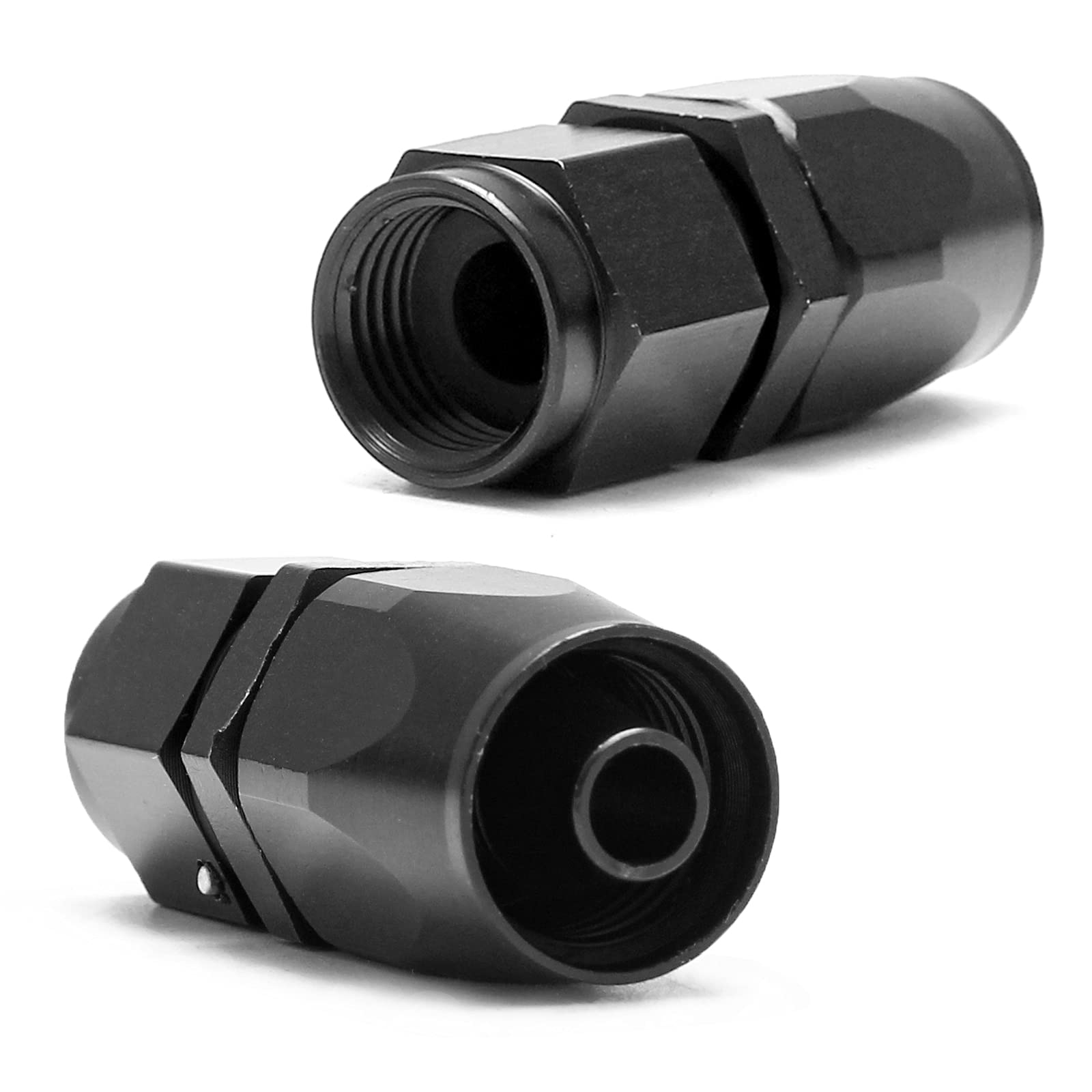 Shineyoo 6An Straight End Fitting 4 Pcs For Braided Fuel Oil Gas Line Hose End 6 An Fittings Aluminum Black