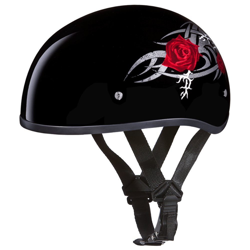 Daytona Helmets Half Skull Cap Motorcycle Helmet - Dot Approved [Rose] [L]