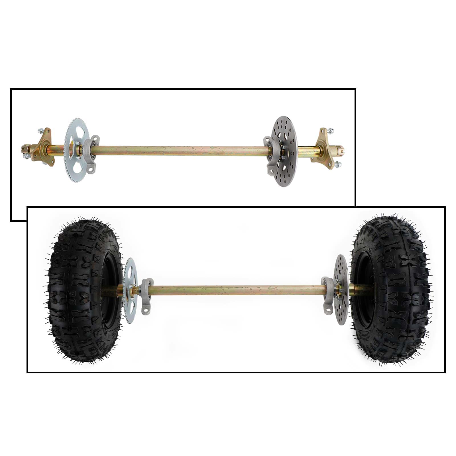 Bruce & Shark 29 Rear Axle Assembly Complete Wheel Hub Kit for Go Kart Quad Trike Drift Bikes go kart wheels go kart rear axle