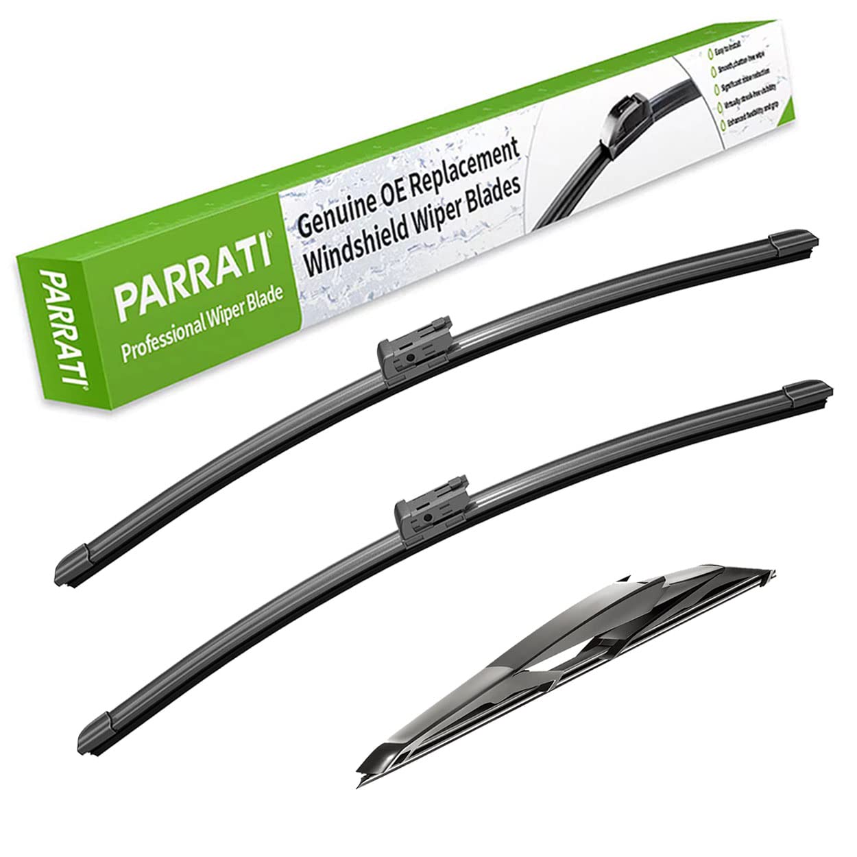 Parrati High Performance Premium All-Season Automotive Windshield Wipers With Rear Wiper Blades Replacement For 2016-2023 Toyota