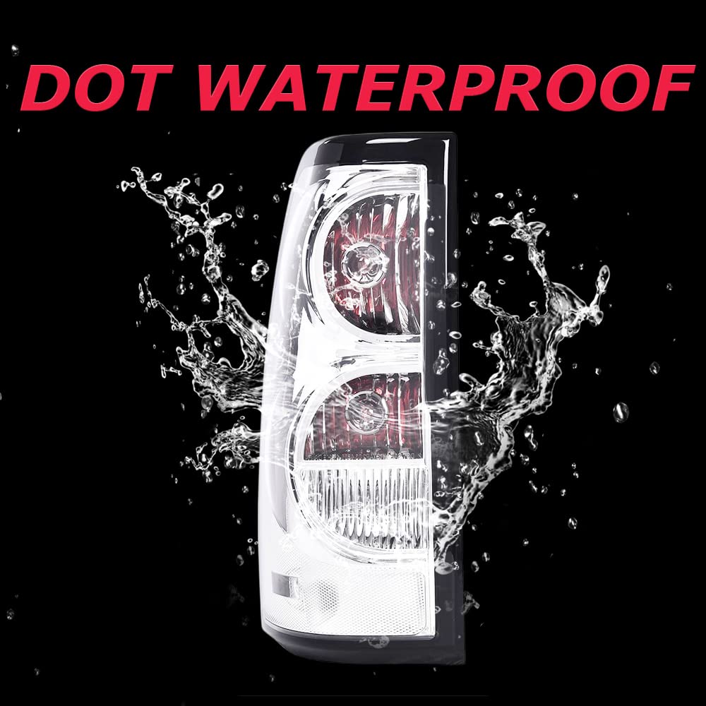 PIT66 Tail Lights for 2003-2006 Chevy Silverado, Clear Lens, Driver & Passenger Side, PMMA & ABS Material