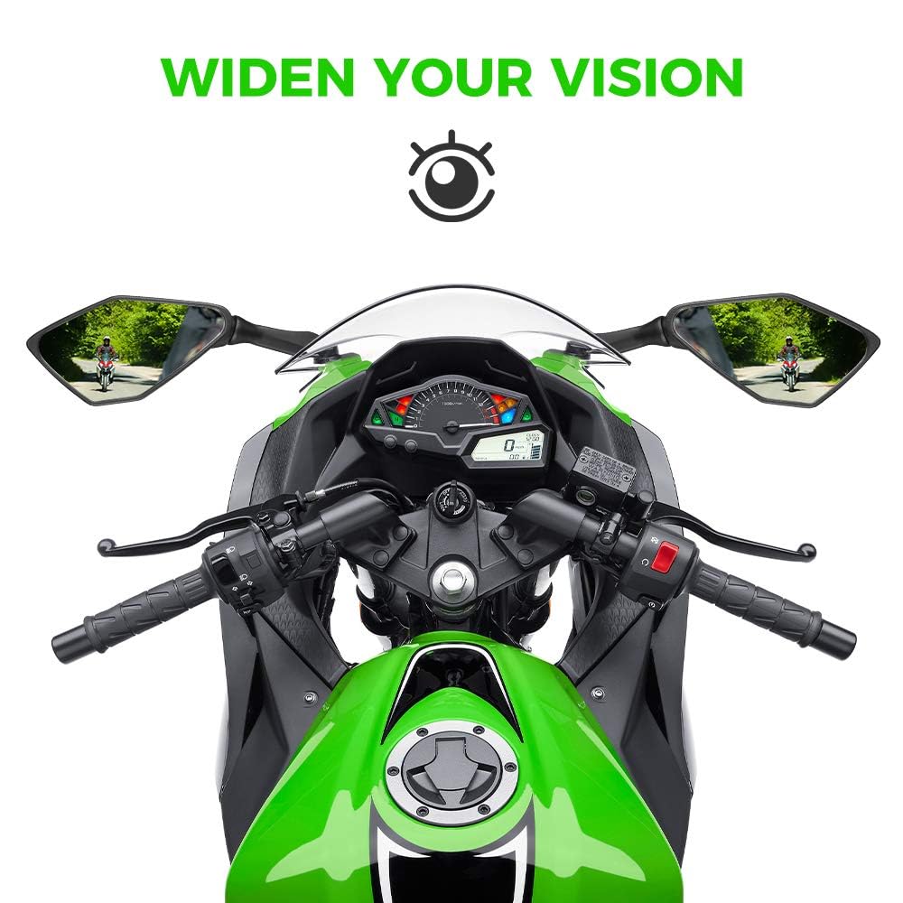 Kemimoto Compatible With Ninja 300 Mirrors Motorcycle Rear View Mirror Compatible With Ninja 250 Zx 6R 636 300R Ex300 Abs 2011-2