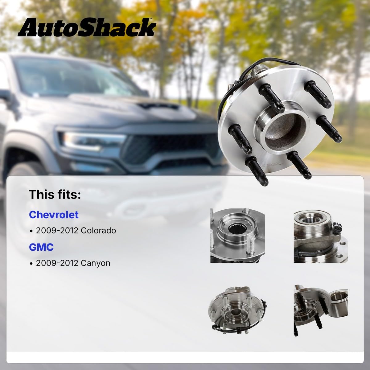 Autoshack Front Wheel Hub Bearing Pair Of 2 Driver And Passenger Side Replacement For 2009-2012 Chevrolet Colorado 2009-2012 Gmc