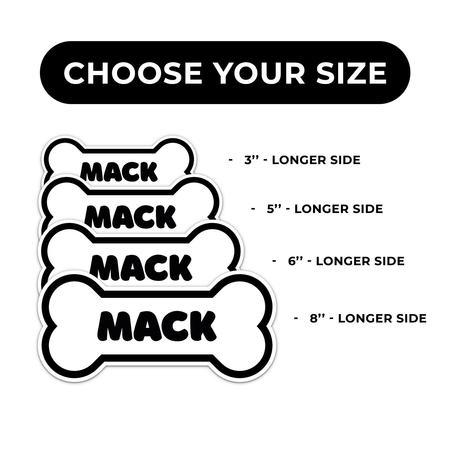 Mack Dog Name Sticker - Waterproof Vinyl Decal For Car Bumper, Laptop, Water Bottle, Wall, And Window, Size - 6'' Longer Side