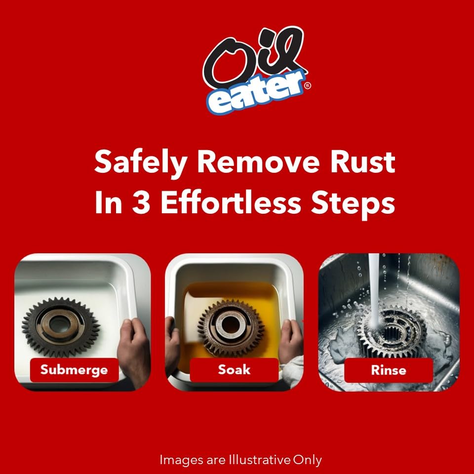 Oil Eater Overnight Rust Remover - Safe Soak - Restoration for Metals, Auto & Marine Parts, Tools, Antiques, 5-Gal Concentrate m