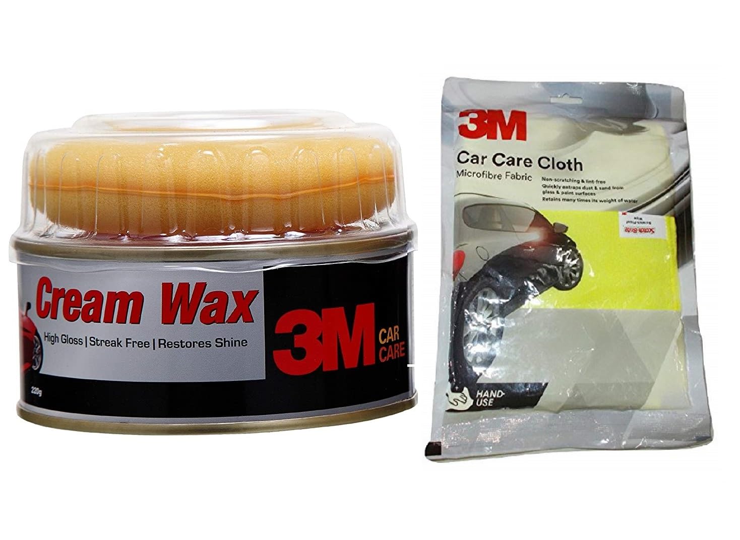 3m Car Care Cream Wax & 3m Microfiber Cloth