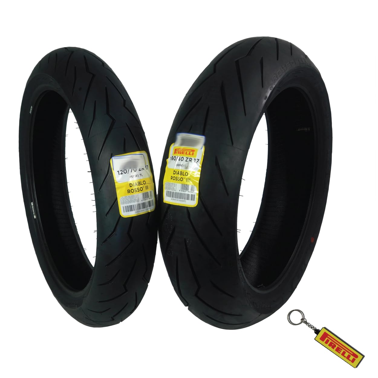 Pirelli Diablo Rosso Iii Motorcycle Tire Set: 120/70 Zr 17 M/C Front & 160/60 Zr 17 M/C Tl Rear- High Performance, Durable For S
