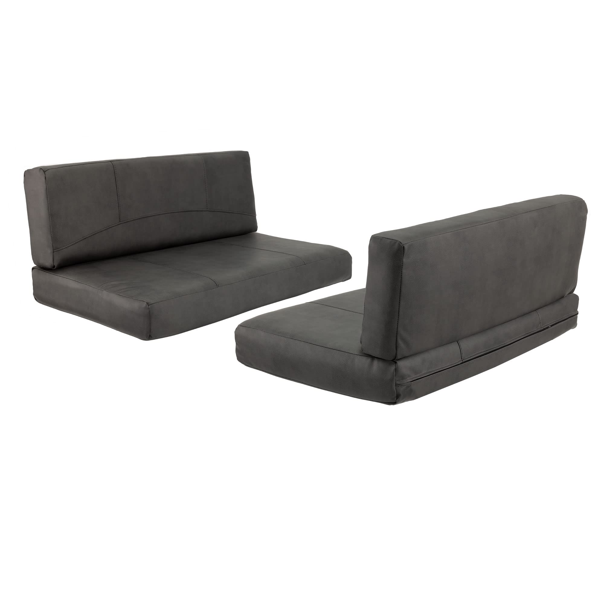 Recpro Rv Dinette Booth Cushions With Memory Foam Camper Trailer Bed (Gunmetal, 42'')