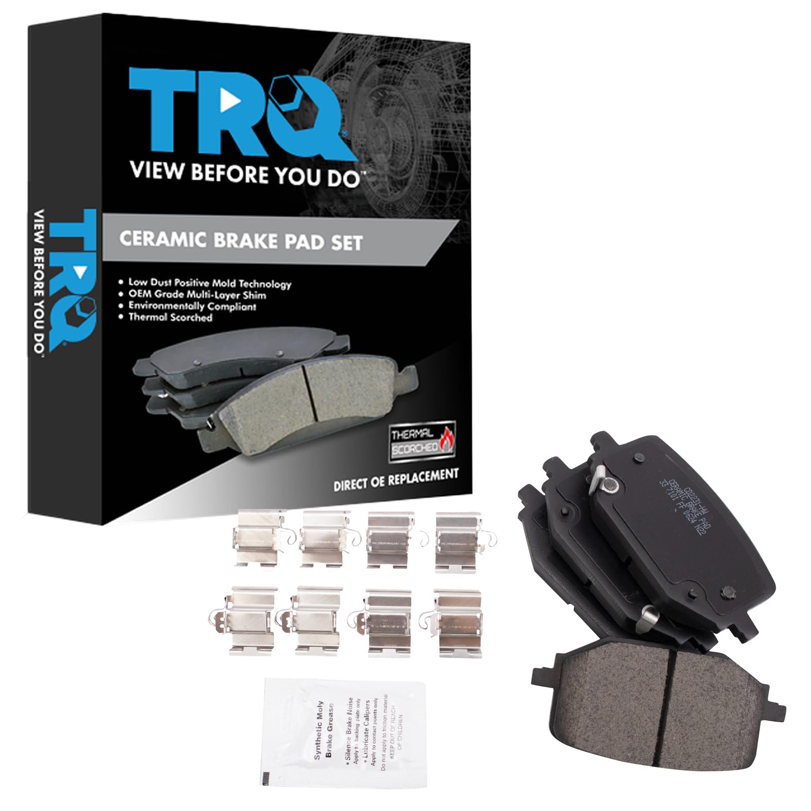 Trq Rear Brake Pads Ceramic Compatible With 2020-2022 Ford Explorer 2013-2020 Police Interceptor Utility Lincoln Aviator