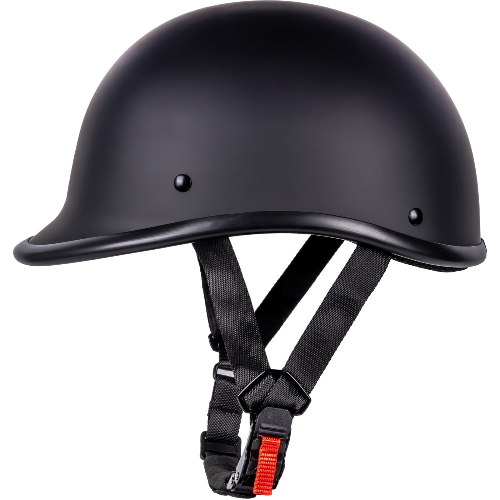 Yesmotor Vintage Motorcycle Half Helmet - Lightweight Low Profile Open-Face Half-Face Helmet - Dot Approved (Matte Black, Xl)