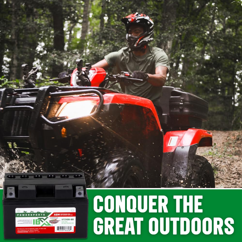 Interstate Batteries YTZ10S-BS 12V 8.6Ah AGM Powersports Battery for BMW, Honda, Kawasaki, Yamaha, ATVs, Motorcycles, Scooters