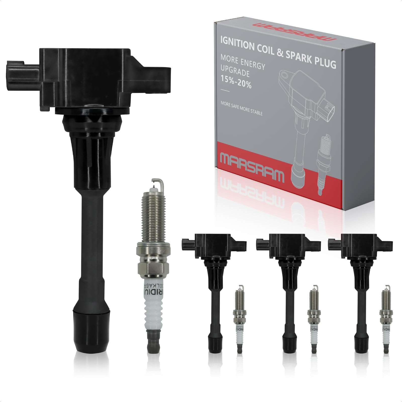 Marsram Ignition Coil Pack Uf549 And Spark Plug 9029 Fits For 2007-2013 Nissan Altima Versa Sentra Rogue Cub Nv200, 2014-2017 In