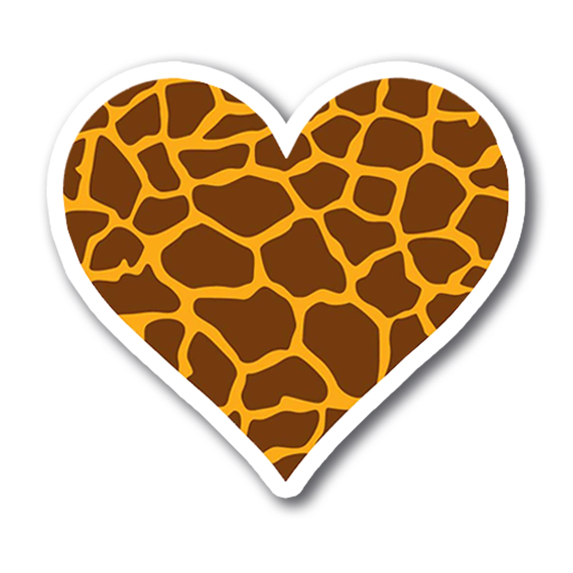 Magnet Me Up Giraffe Print Heart Magnet Decal, 5 Inches, Heavy Duty Automotive Magnet For Car Truck Suv Or Any Other Magnetic Su