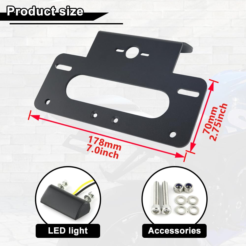 Xitomer Fender Eliminator for GSXR 600/750 (2011-2024) - Black Aluminum Tail Tidy with LED License Plate Light
