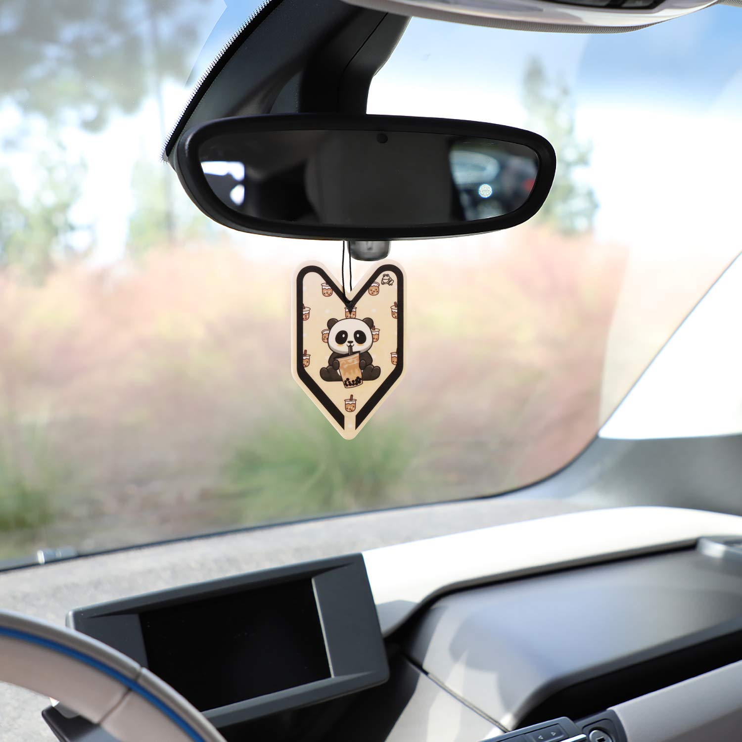 Treefrog Ylbp01 Paper Young Leaf Wakaba Hanging Air Freshener For Home Office Car In-Door, Black Mike Tea Scent