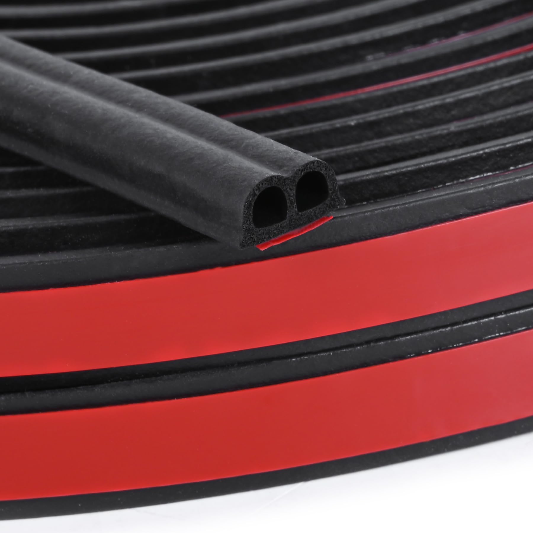 98.4 Feet Universal Self Adhesive Weather Seal Strip, 51/100 X 1/5 Inch Thick, Car Door & Window Weatherstrip With Soundproof En