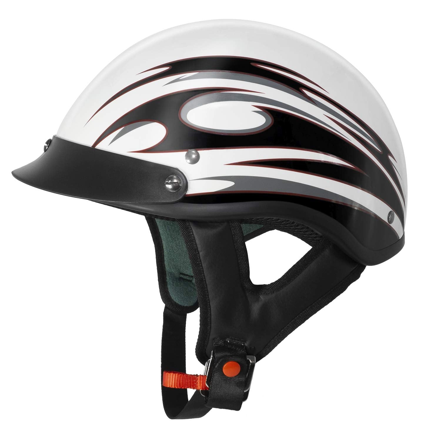 Vcan Cruiser Flat White Motorcycle Half Helmet (Blade, X-Small)