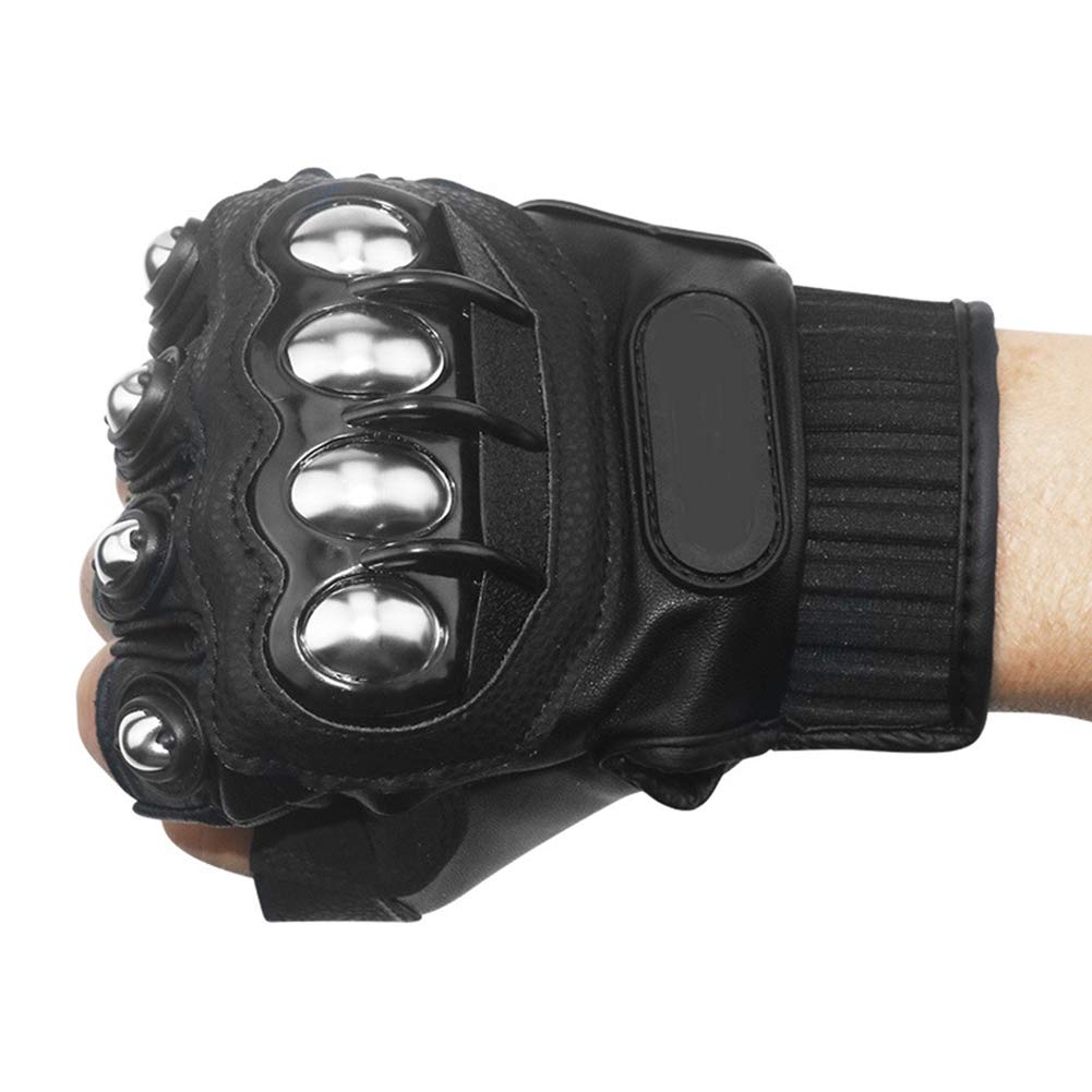 Steel Outdoor Knuckle Motorcycle Motorbike Powersports Safety Gloves (Large, Touch Screen)
