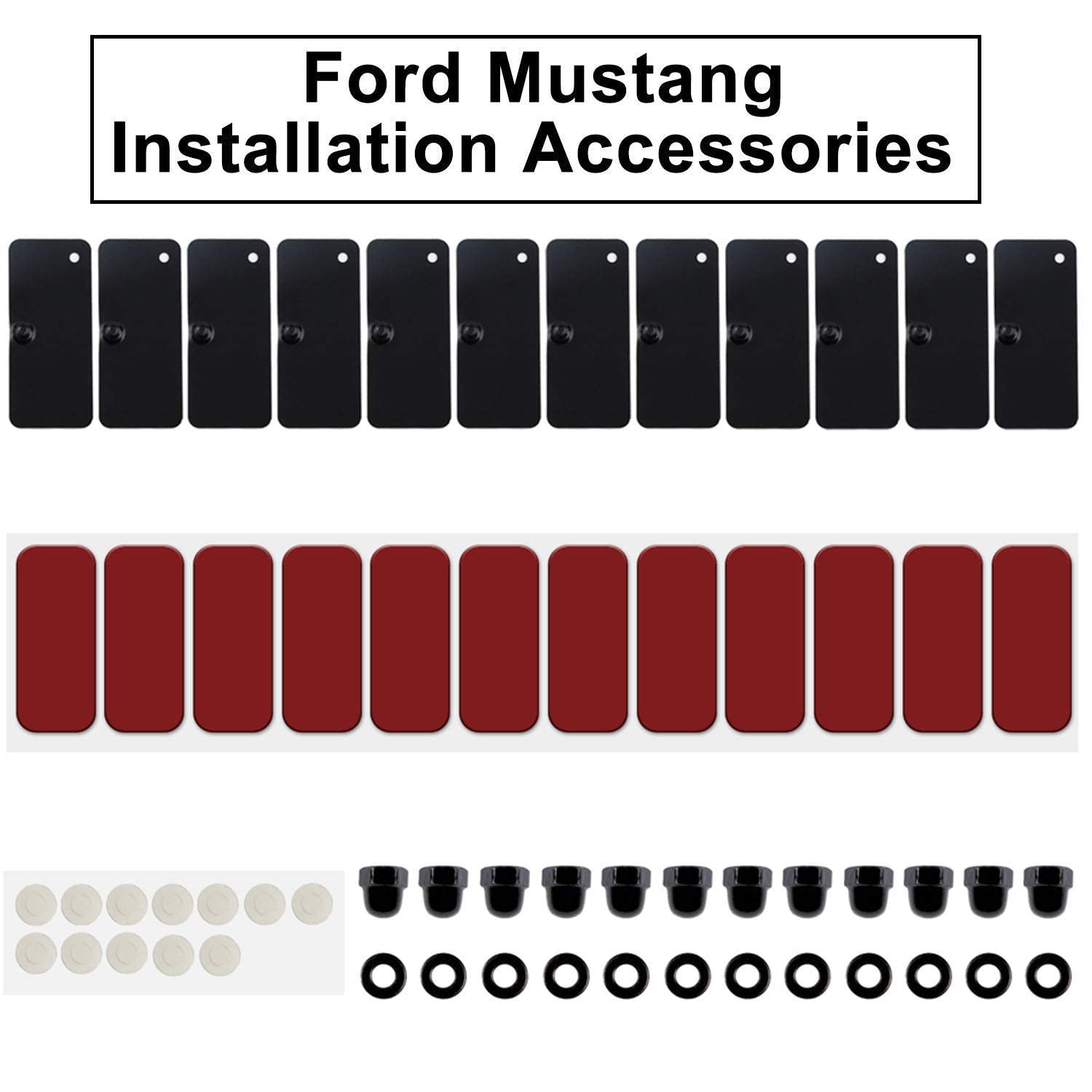 E-cowlboy Rear Window Louvers Hardware Kits Installation Accessories with Double Sided Mounting Tape 3M for Ford Mustang Dodge C