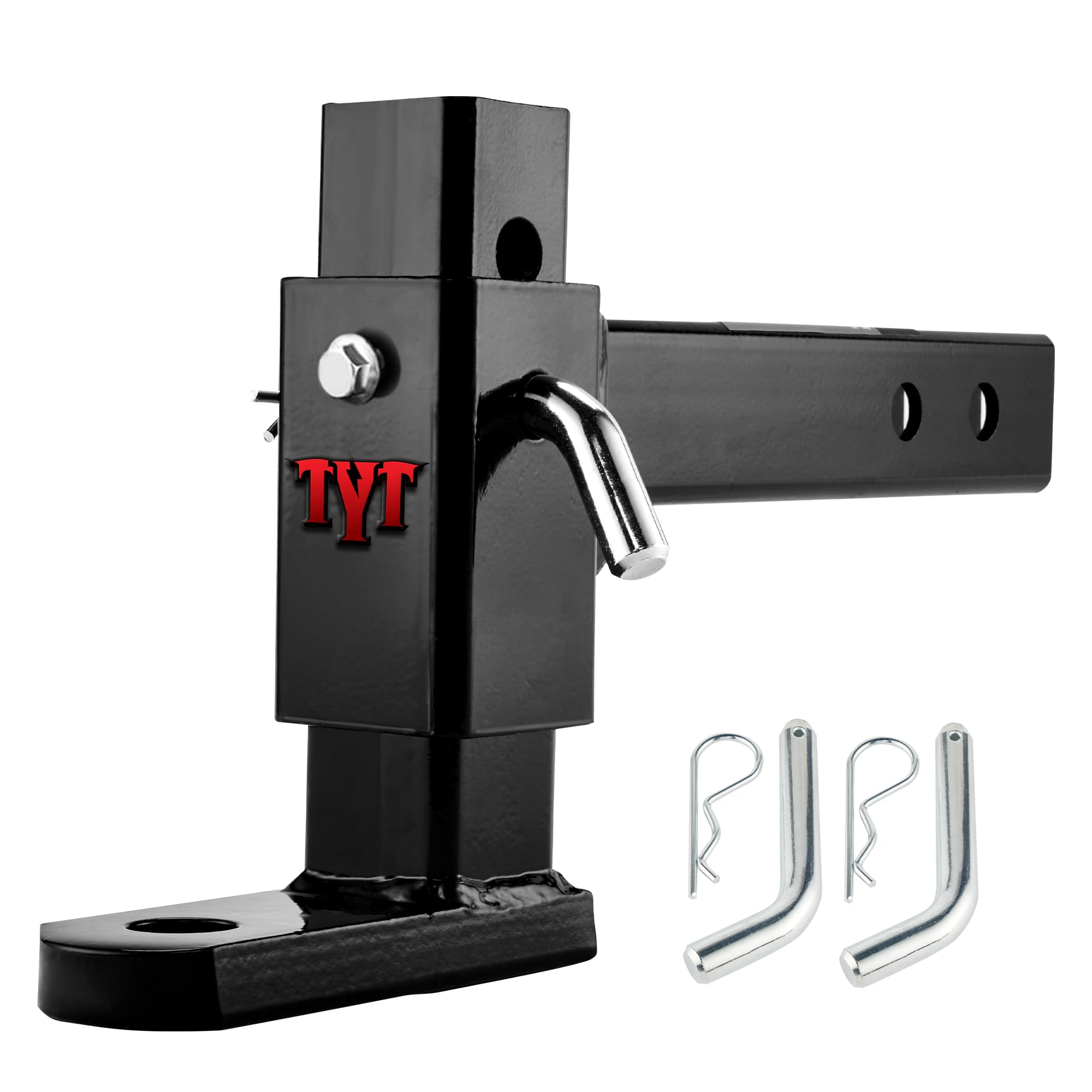 Tyt Adjustable Trailer Hitch Ball Mount With 2 Hitch Pins, 1-Inch Hole, Fits 2-Inch Receiver, 6-1/4'' Rise & 7-1/2'' Drop Tow Hi