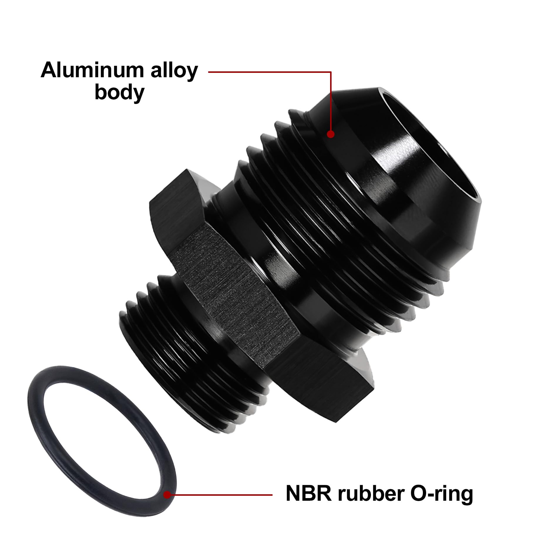 Evil Energy 12An Flare To An8 Orb Male O-Ring Fitting Adapter 2Pcs