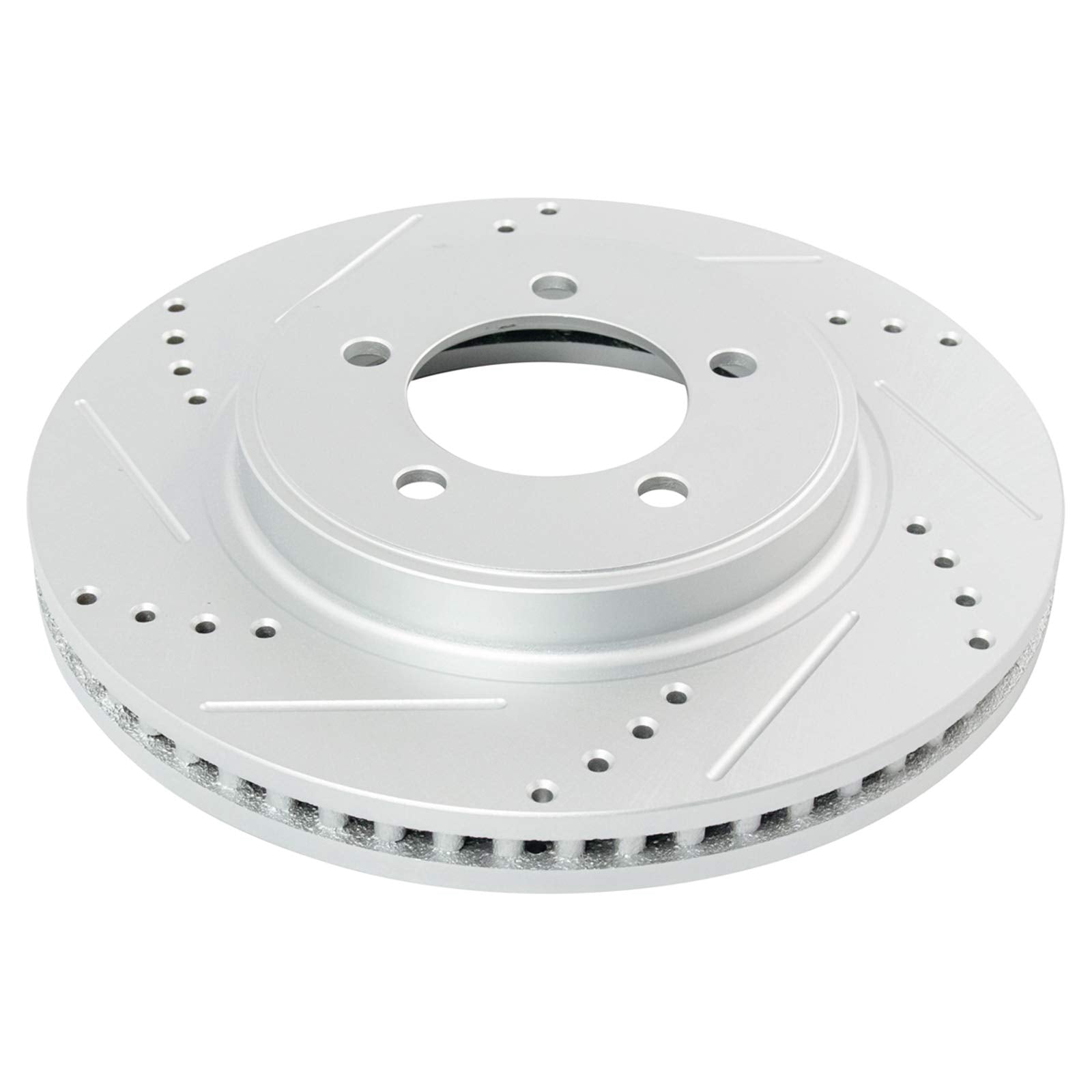 Trq Front Performance Brake Rotors Set Premium G-Coated Cross Drilled & Slotted Compatible With 2006-2010 Ford Explorer 2007-201