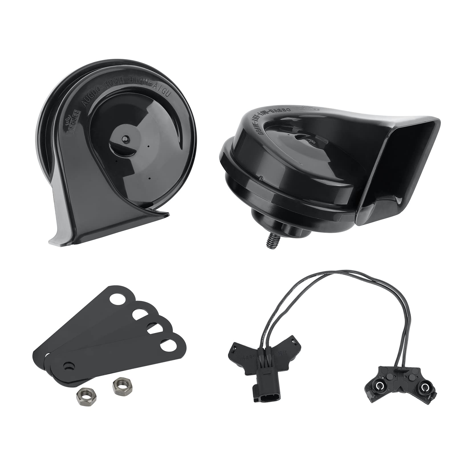 Seineca Car Horn Replacement For Bmw,12V Waterproof Snail Horn 110-125Db High/Low Tone (With Three Pairs Of Horn Plug)