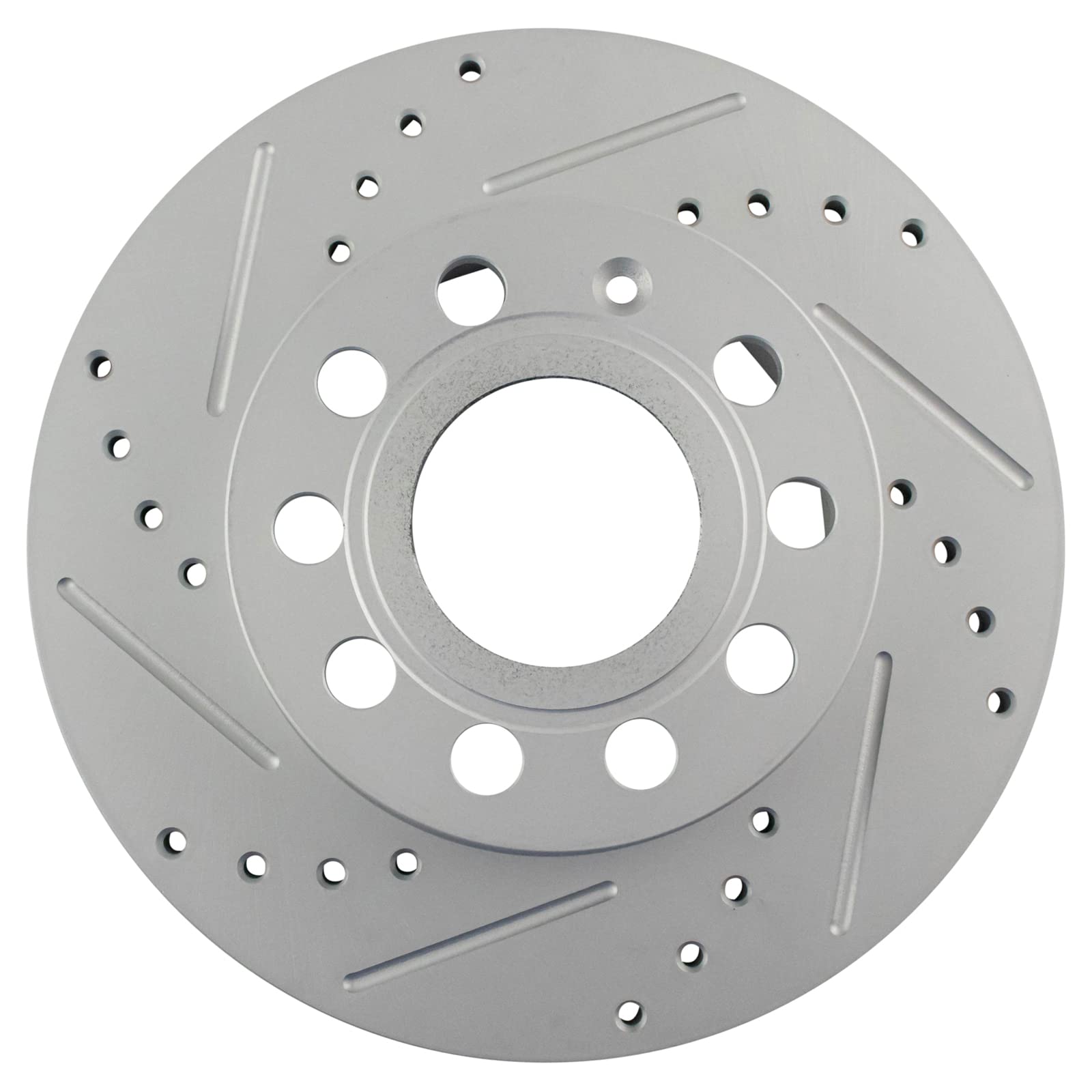 Trq Rear Performance Brake Rotors Set Premium G-Coated Cross Drilled & Slotted Compatible With 2008-2013 Audi A3 A3 Quattro 2010