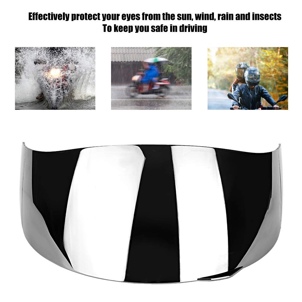 Qiilu Motorcycle Wind Helmet Lens Visor Full Face Fit For Agv K1 K3Sv K5(Sliver)