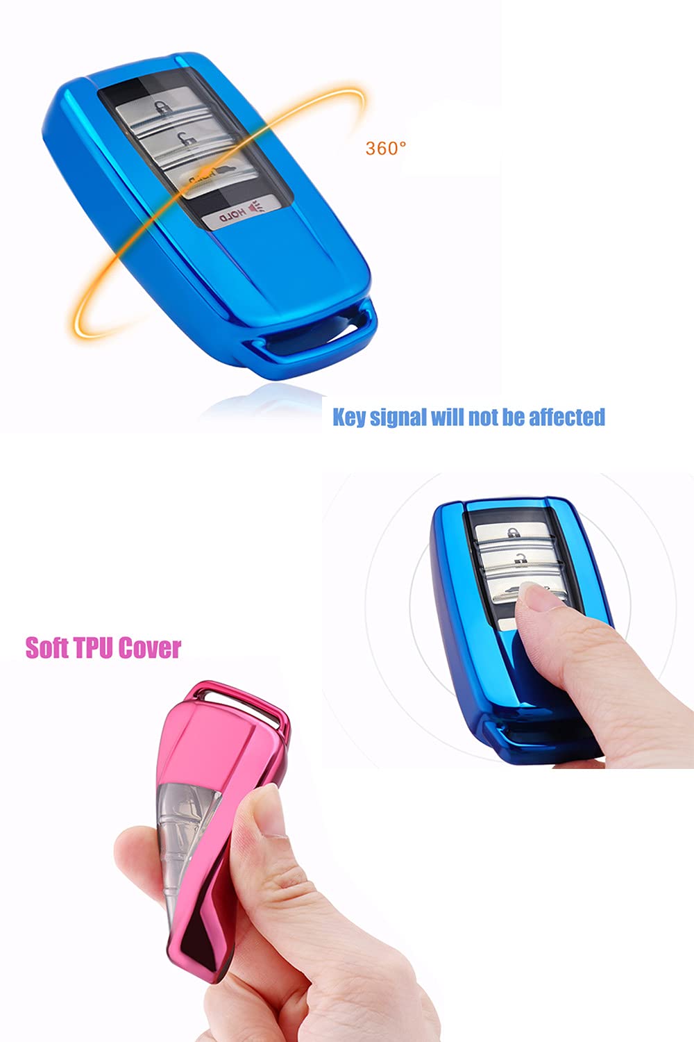 Horande 360 Degree Tpu Protector Key Fob Cover Case Fit For 2018 2019 2020 2021 Acura Tlx Rlx Rdx Mdx Ilx Plx Nsx Keyless Entry