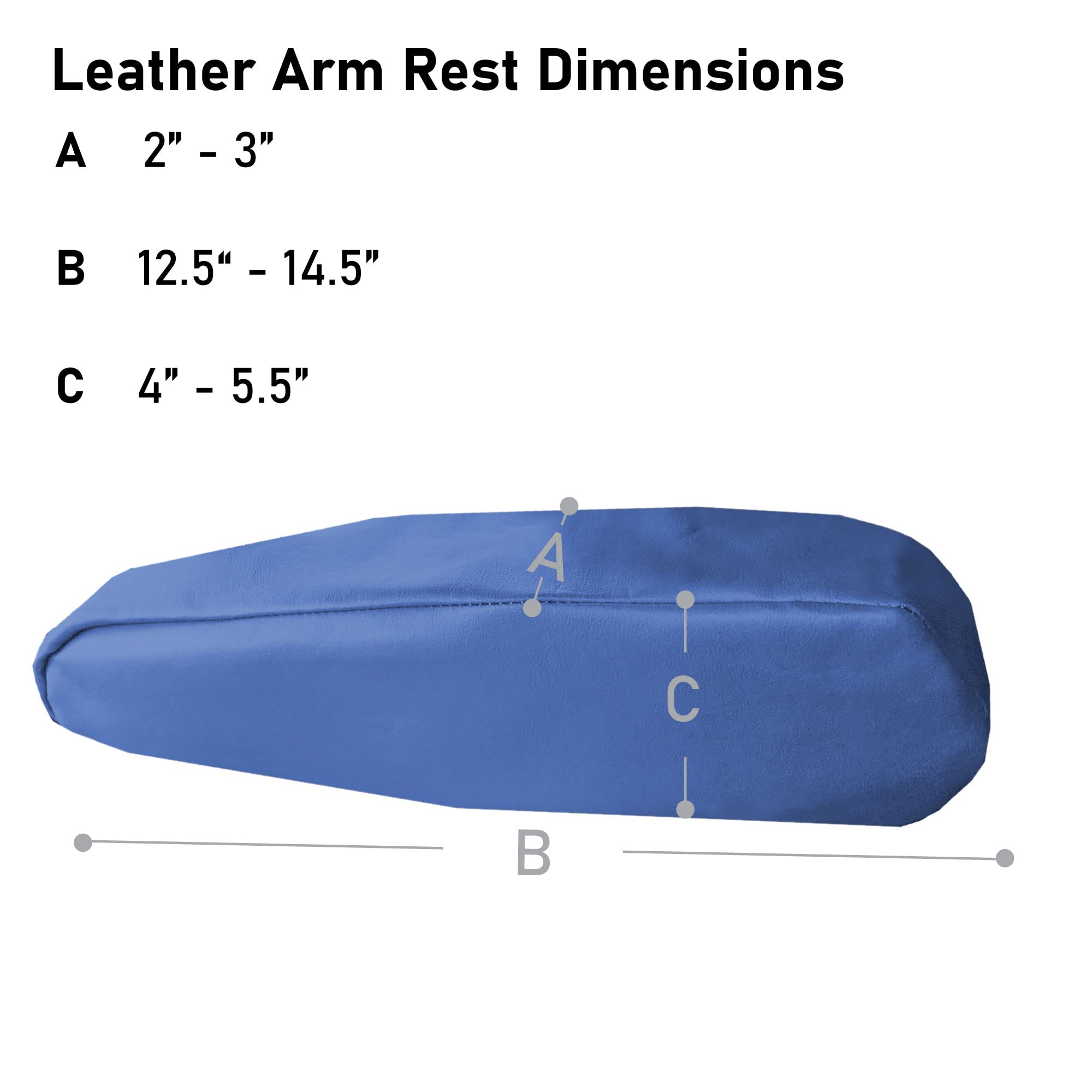 Fh Group Premium Faux Leather Armrest Cover Semi-Universal Fit, One Pair, Set Of 2 Blue