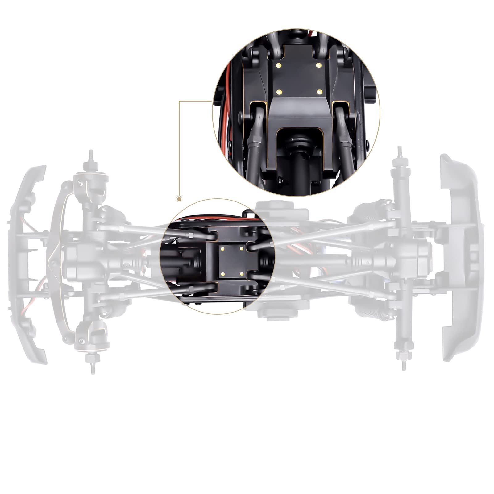 66G Crazyhobby Brass Skid Plate Transmission Mount Heavy Duty For Trx4M K10 High Trail F150 Bronco Defender 1/18 Crawler Car Upg