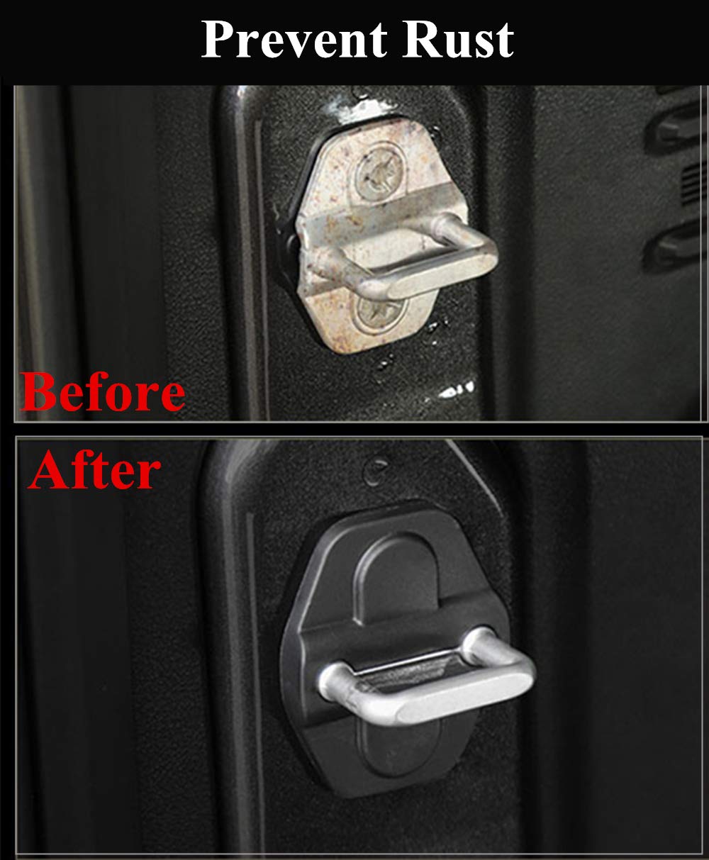 Door Lock Decoration Cover for 2018 2019 2020 2021 2022 2023 Jeep Wrangler JL JLU 4XE Unlimited Sahara Sports Rubicon Gladiator