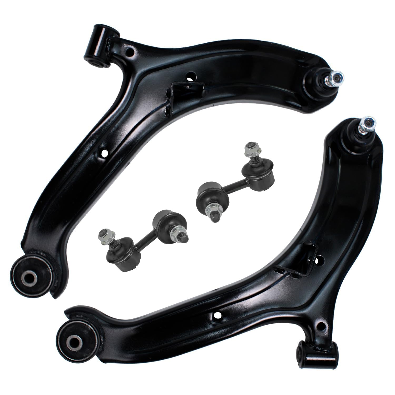Detroit Axle - Complete Front Lower Control Arms w/Ball Joint Assembly Set & Front Sway Bar Links Replacement for 2000 2001 2002