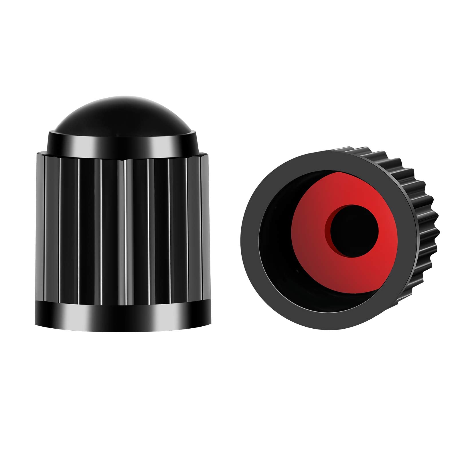 Hzjd Tire Valve Caps, Black, With O Rubber Ring, Universal Stem Covers For Suvs, Cars, Bike, Motorcycles, Trucks  Heavy-Duty, Ai