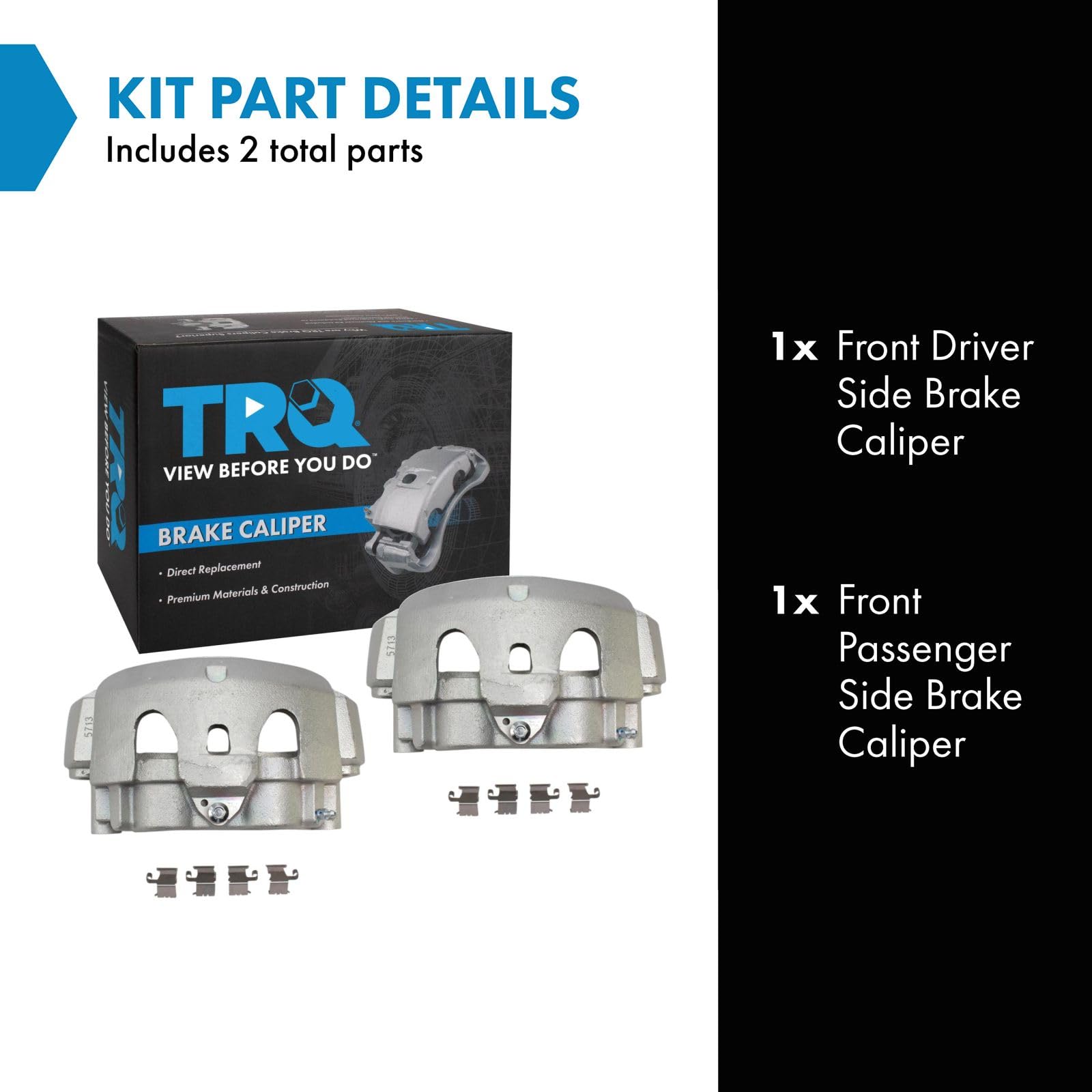 Trq Front Brake Caliper Set Compatible With 2012-2021 Nissan Nv1500 Nv2500 Nv3500 2016-2023 Titan Xd