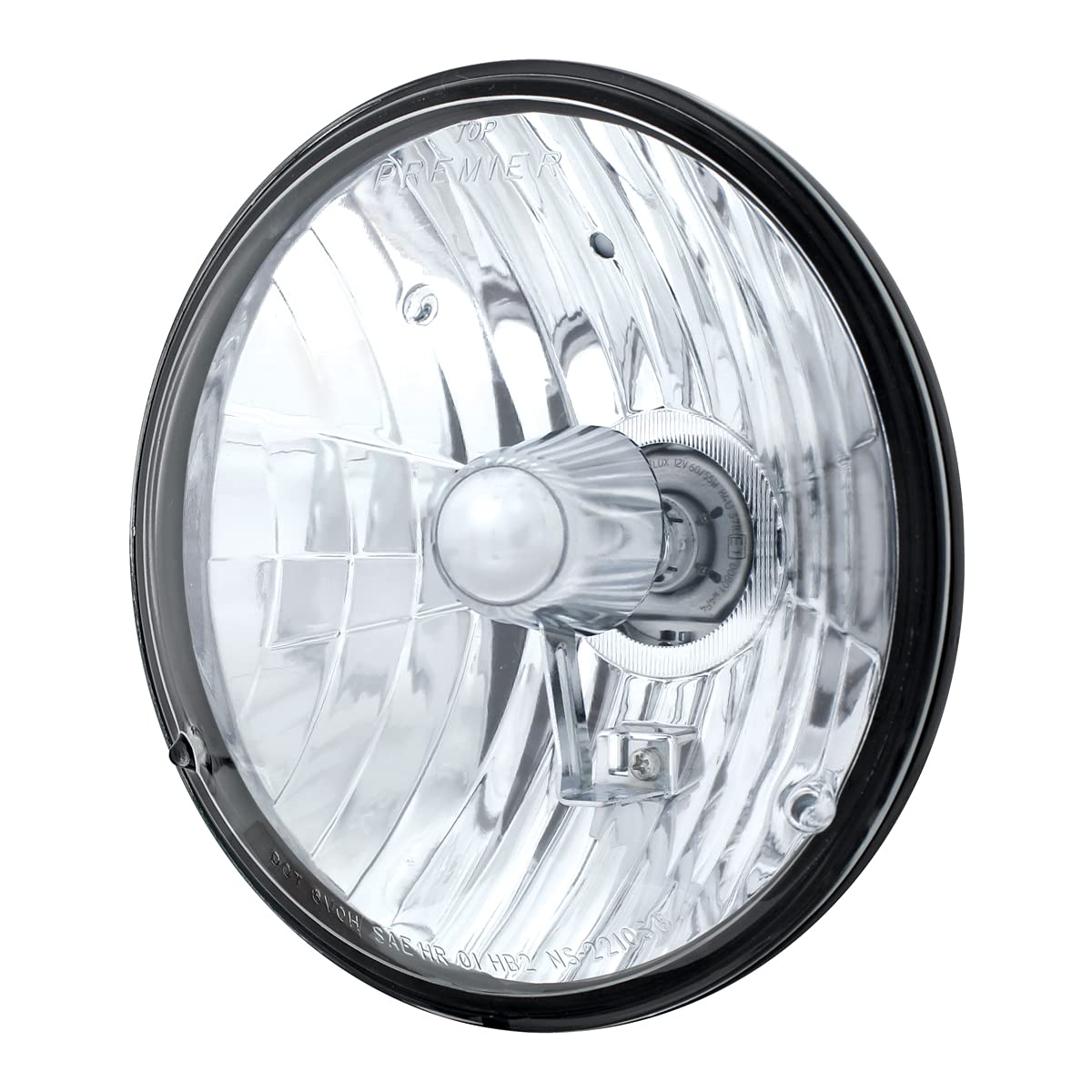 United Pacific 31387 Ultralit 7-Inch Crystal Clear Headlight W/Glass Lens, Reinforced Reflector, Rugged Construction, Dot/Sae -