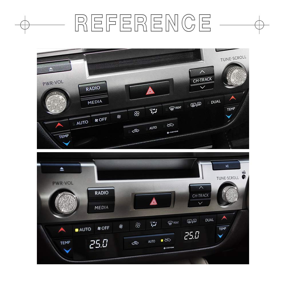 1797 Volume Knob Cap for Lexus ES NX 300 350, Silver Zinc, Small, Bling Accessories