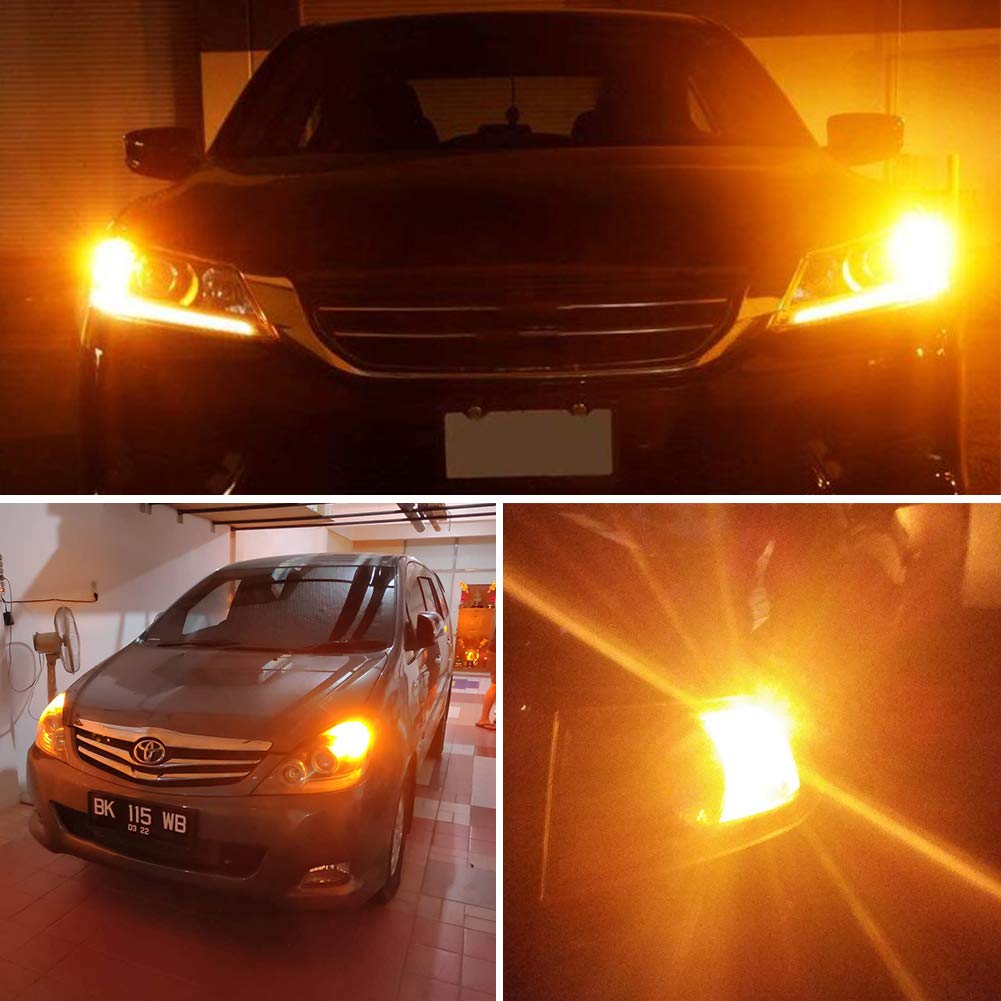 Auxlight 2057 1157 2357 7528 2057A 1157A 2357A Led Bulbs Amber Yellow, Ultra Bright 57-Smd Led Replacement For Blinker Lights, Turn Signal/Parking Or Running Lights, Brake/Tail Lights (Pack Of 2)