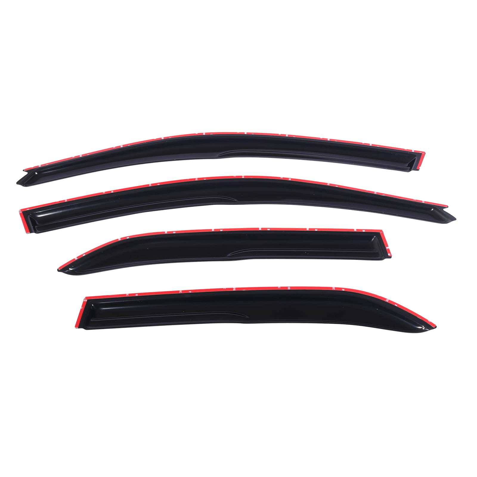 Window Visors Compatible With 2002-2007 Mitsubishi Lancer Sedan, Smoked Aero Jdm Wind Deflectors Stick On By Ikon Motorsports, 2