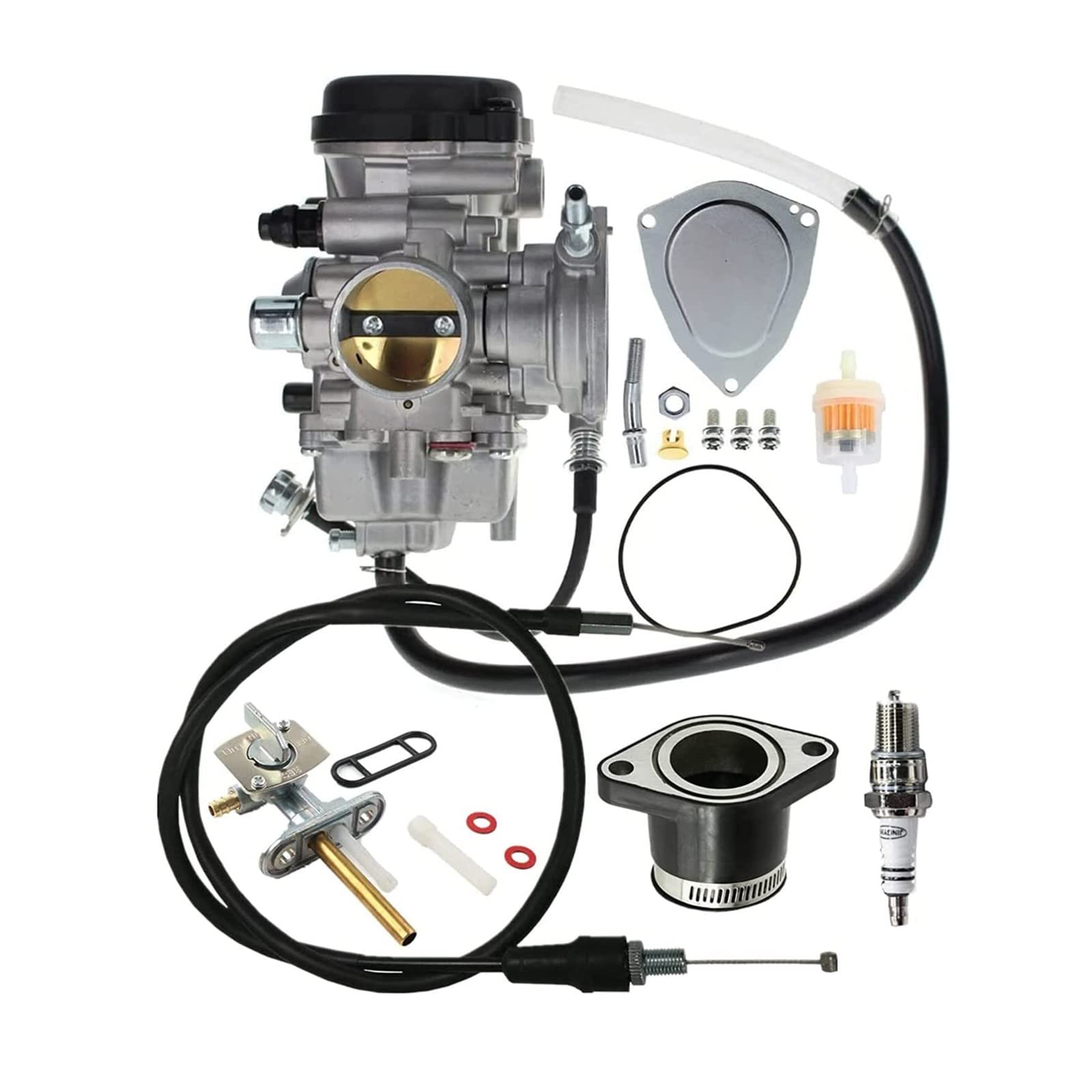 Kodiak 450 Carburetor Yamaha Yfm450 Carb 4X4 4Wd 2003 2004 2005 2006 Atv With Intake Boot Joint And Throttle Cable