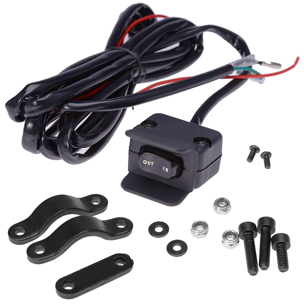 12V Winch Rocker Thumb Switch with Mounting Bracket Handle Bar Control Switch for KFI, WARN, Ramsey, SUPERWINCH, Champion, Venom