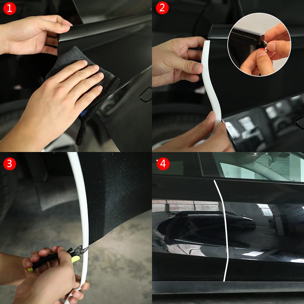 Winunite Car Door Edge Guards, 32.8ft White PVC, U-Shaped, Scratch & Chip Resistant, Model W-guardwhite32