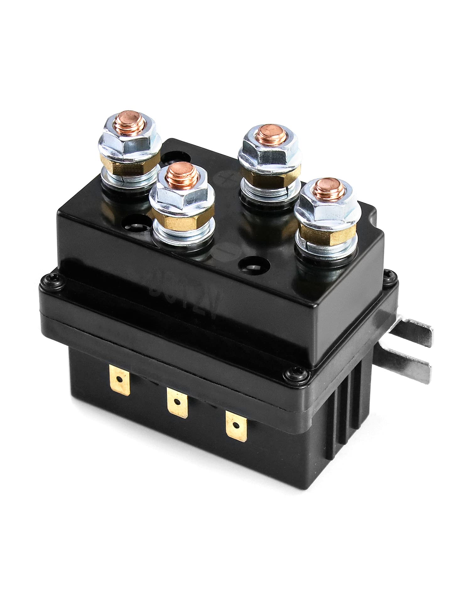 Qwork Solenoid Relay, 12V 500A Winch Relay Solenoid Replacement Contactor For 8000-15000Lb Atv Ut Winch Control