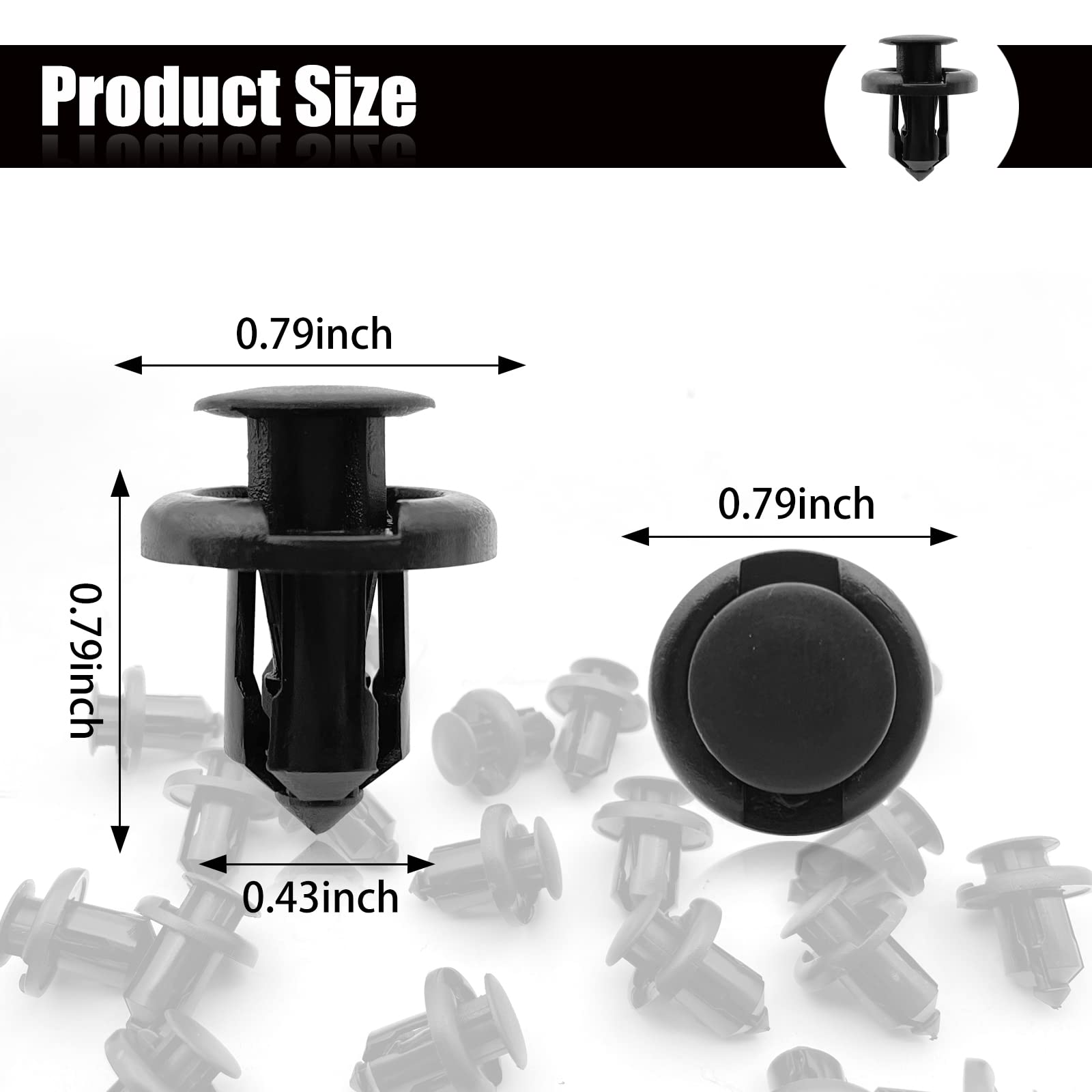20Pcs Front Bumper Push-Type Retainer Clips, 10Mm Fender Liner Clip Compatible With Honda Cr-V Accord Civic Acura 91503-Sz3-003